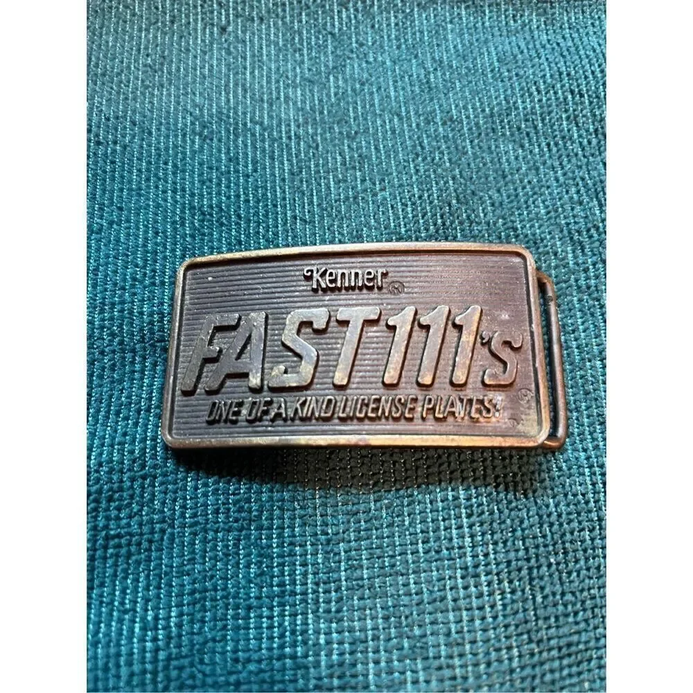 Vintage Belt Buckle 1982 Kenner Fast 111'S Company Advertisement Belt Buckle